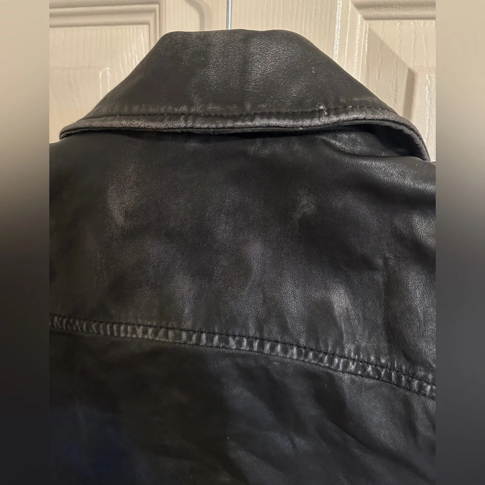 Topshop Sylvia Distressed Leather Vest Jacket, Black, Sz US 2/XS, NWOT - Picture 15 of 16